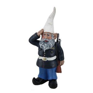 8 inch Dress Blues Saluting U.S. Marine Military Garden and Shelf Gnome Statue